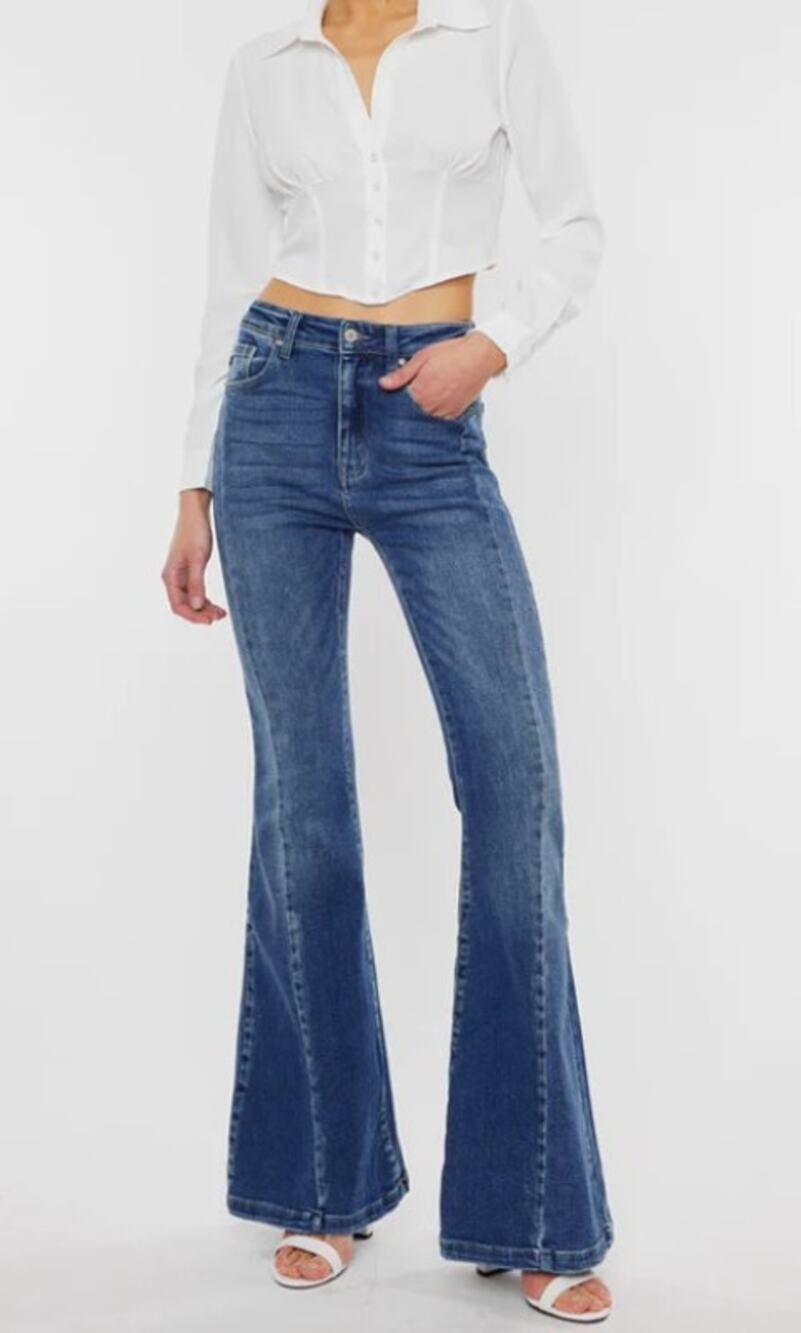NWT Kancan Amayah High Rise Super Flare Jeans Womens 9/28